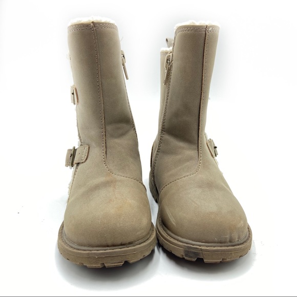Osh Kosh Taupe Suede Look Faux Fur lined Boots - Picture 2 of 7